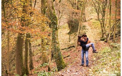 Autumn pre wedding photography at Ilam Hall, Derbyshire