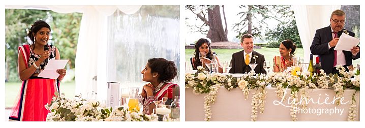 Multicultural wedding at Garthmyl Hall the speeches