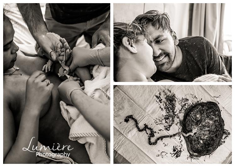 home birth photography in leicester cutting the cord