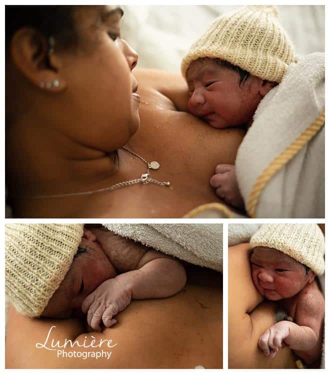 home birth photography in leicester meeting baby