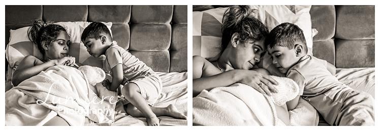 home birth photography in leicester meeting baby brother