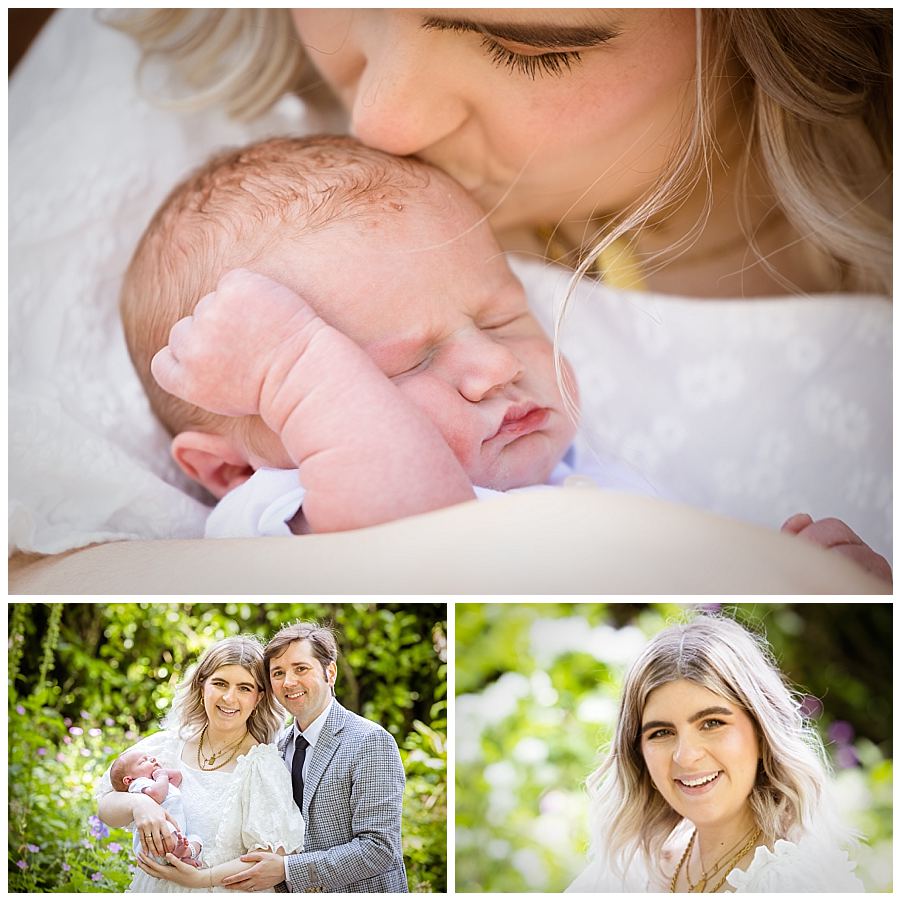 Outdoors newborn photoshoot at Whatton Gardens