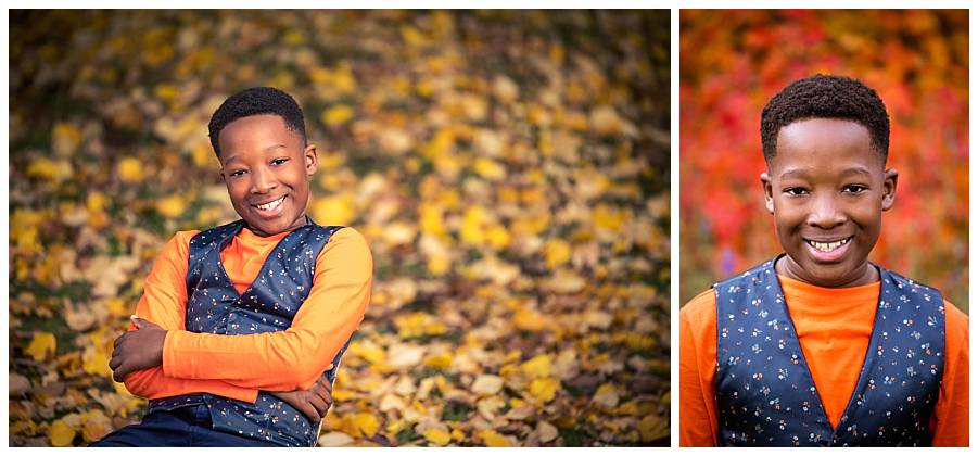 children portraits in autumn